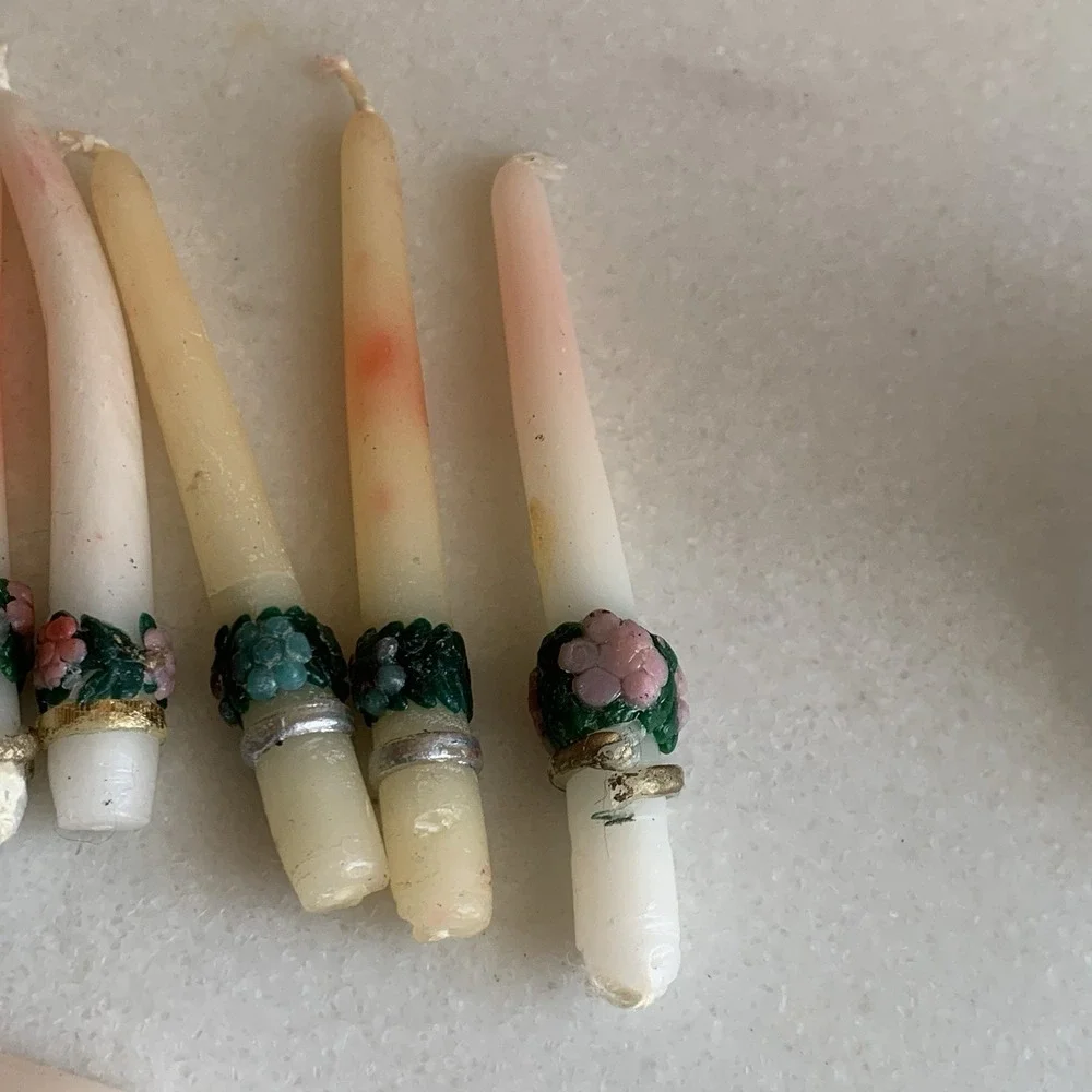 Dollhouse‎ Miniature Victorian Candelabra And 12 Real Wax Candles Flaws 5.5
